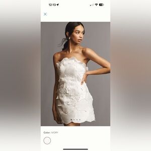 BHLDN Cora strapless scallop trim mini dress Size 0